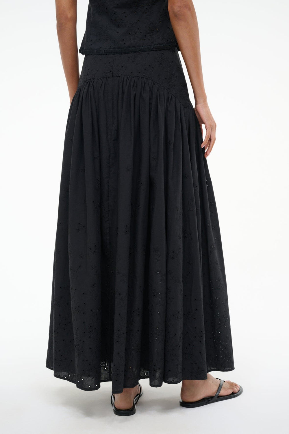 PROCIDA SKIRT BLACK EYELET - STAUD US