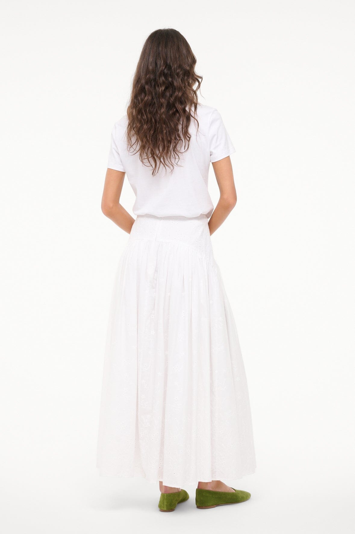 PROCIDA SKIRT WHITE EYELET - STAUD near me