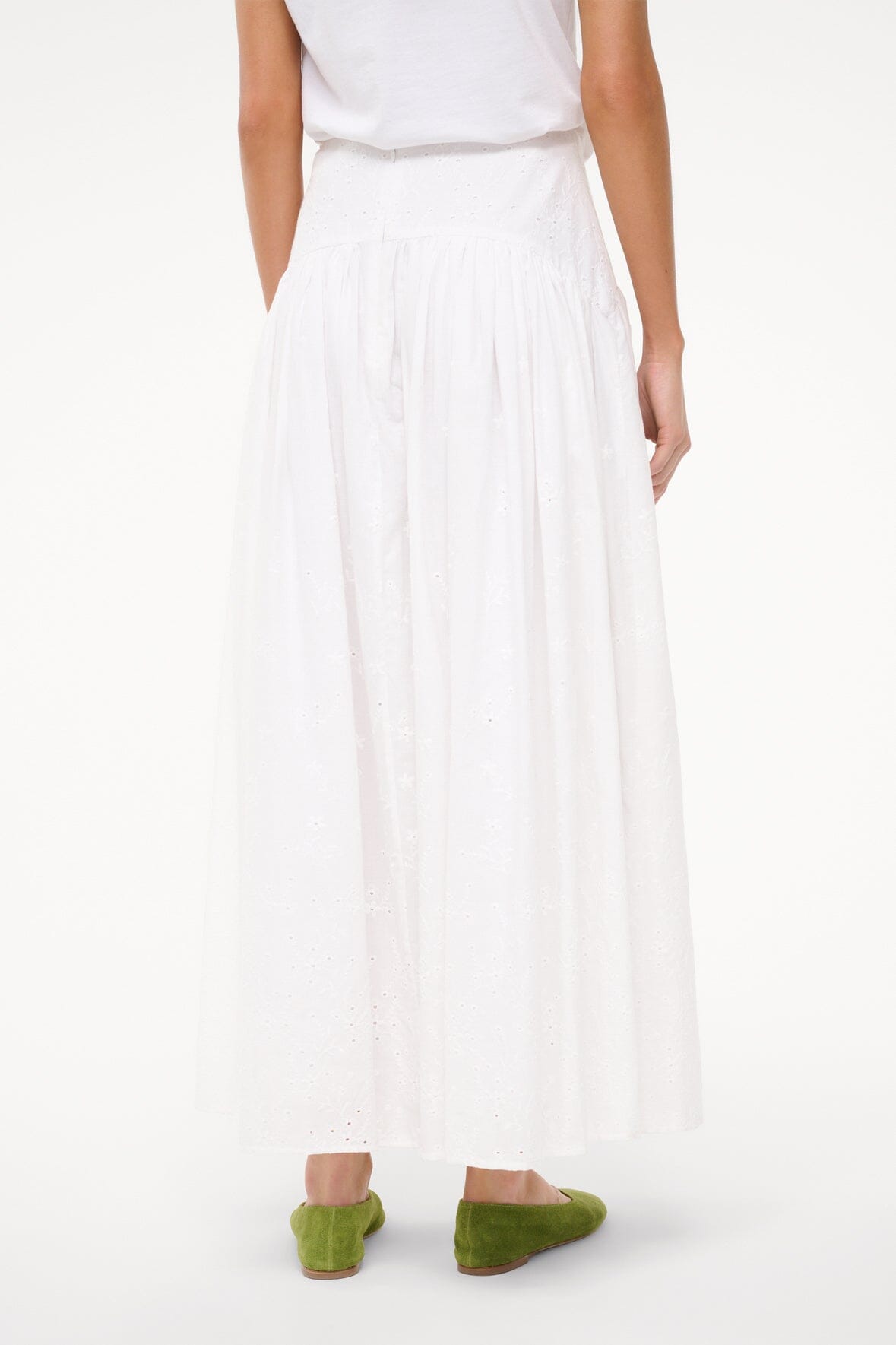 PROCIDA SKIRT WHITE EYELET - STAUD near me