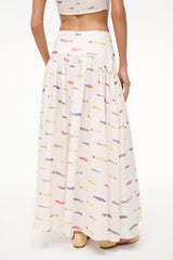 PROCIDA LINEN SKIRT POP SARDINES IVORY - STAUD for sale