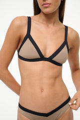 VENTURA BIKINI TOP TAUPE/BLACK - STAUD online