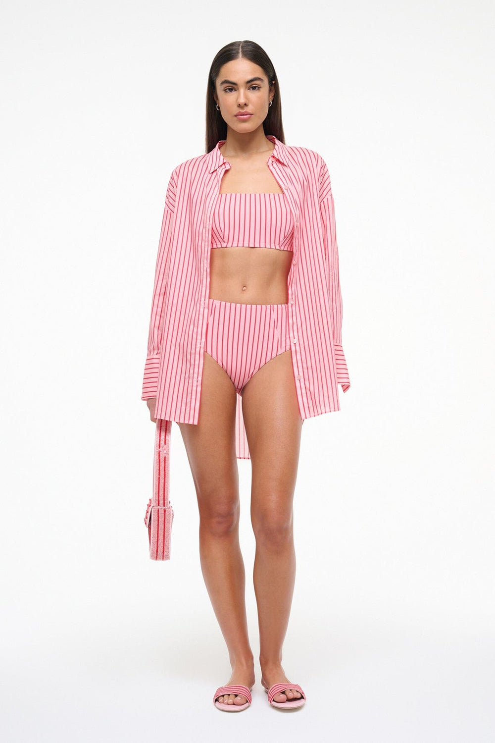DEVON HIGH RISE BIKINI BOTTOM MONTAUK STRIPE - STAUD online