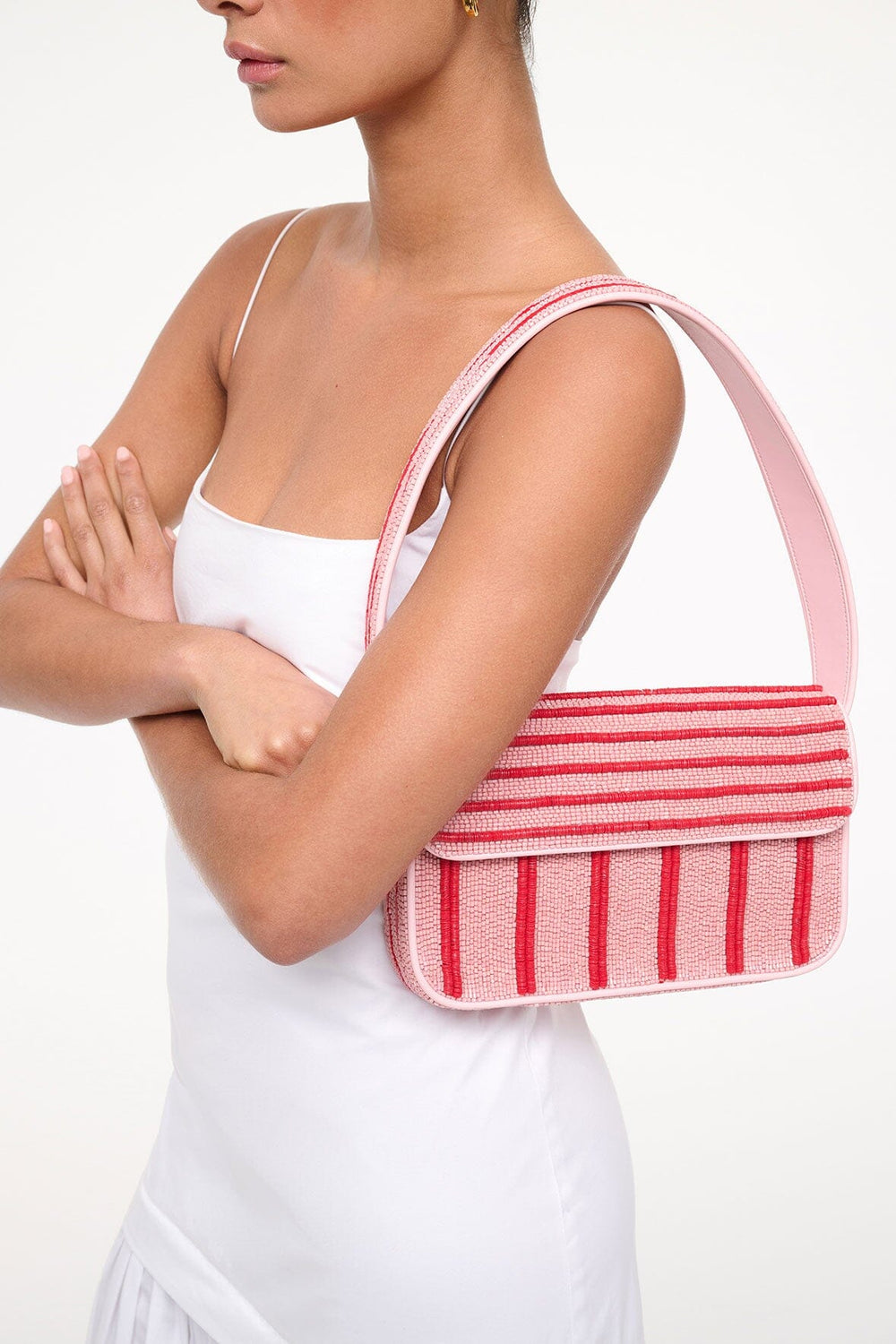TOMMY BEADED BAG MONTAUK STRIPE - STAUD sale