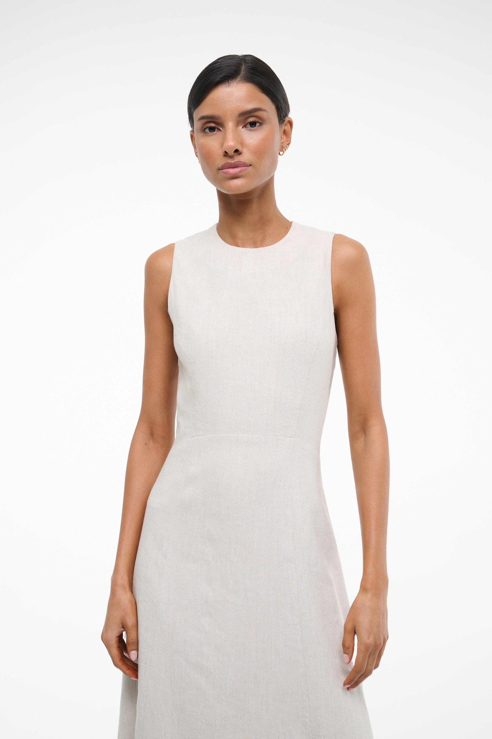 MARTINE LINEN DRESS NATURAL - STAUD for sale