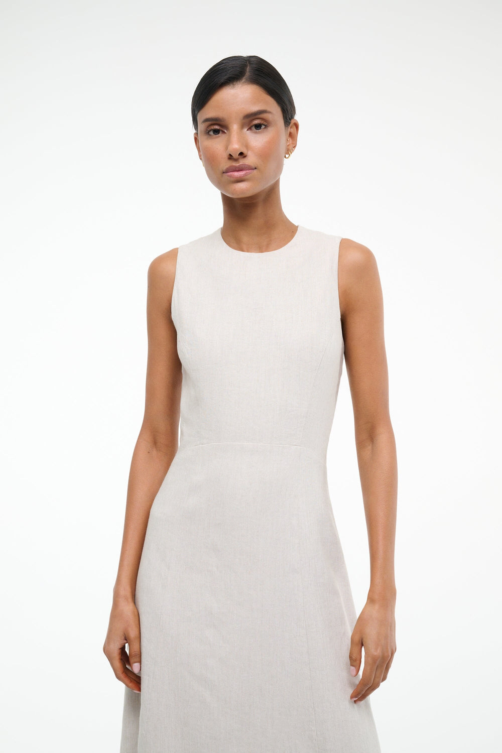 MARTINE LINEN DRESS NATURAL - STAUD for sale