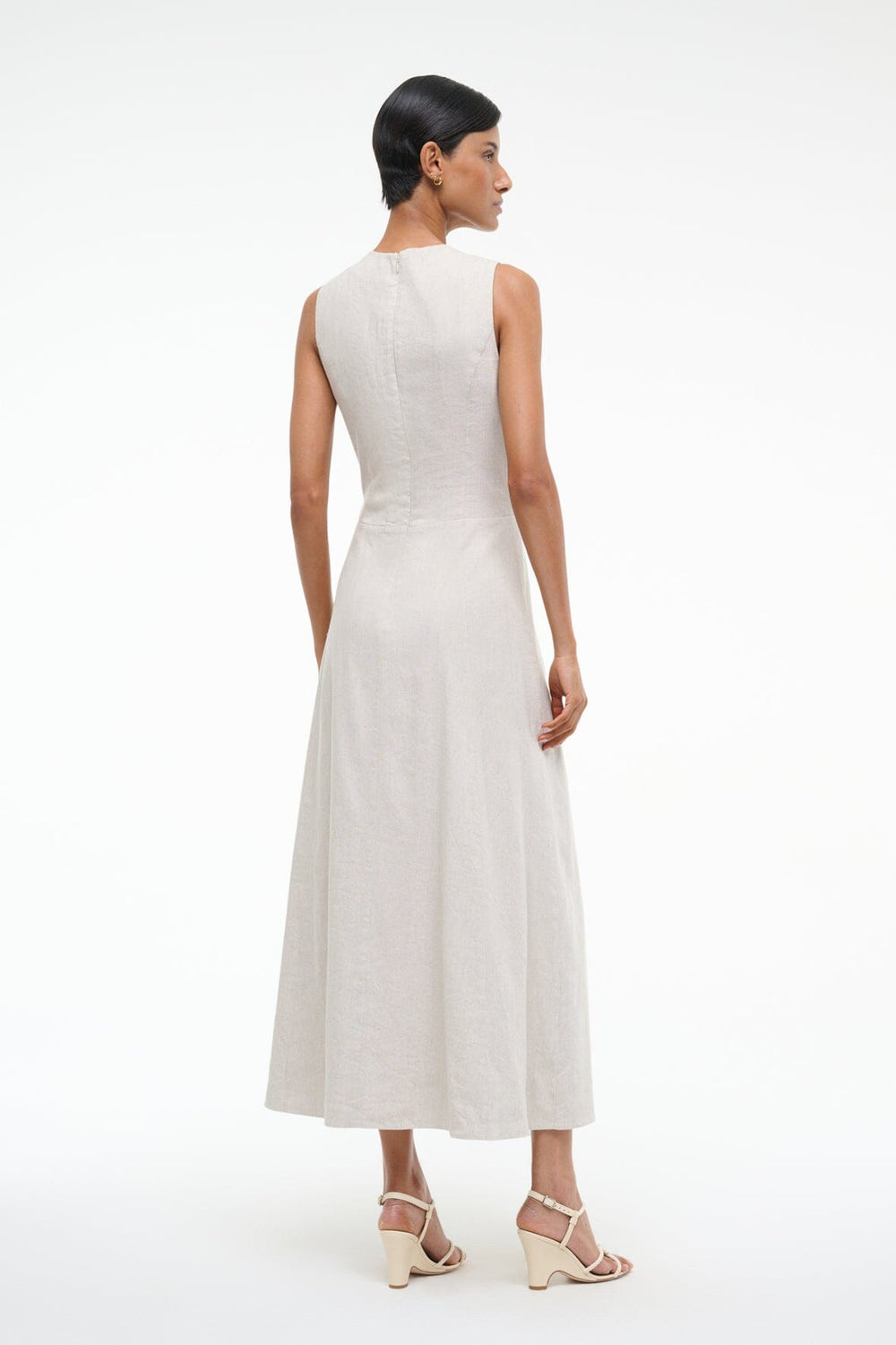 MARTINE LINEN DRESS NATURAL - STAUD for sale
