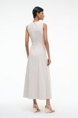MARTINE LINEN DRESS NATURAL - STAUD for sale