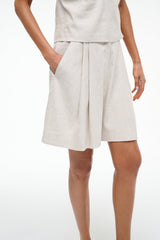 CRUZ LINEN SHORT NATURAL - STAUD outlet