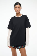 WILLIAM TEE BLACK/ECRU - STAUD sale