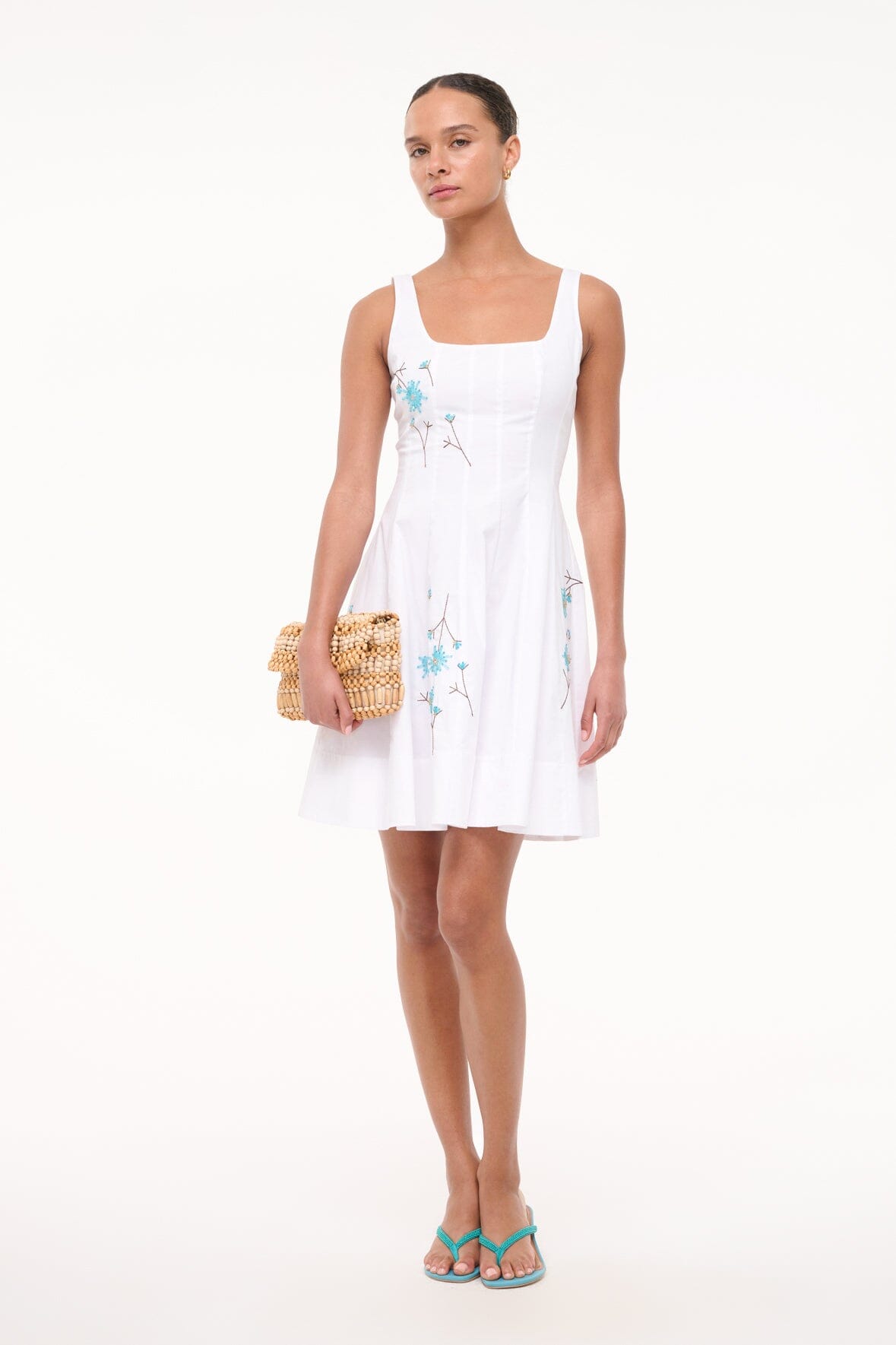 MINI WELLS DRESS DANDELION WHITE - STAUD outlet