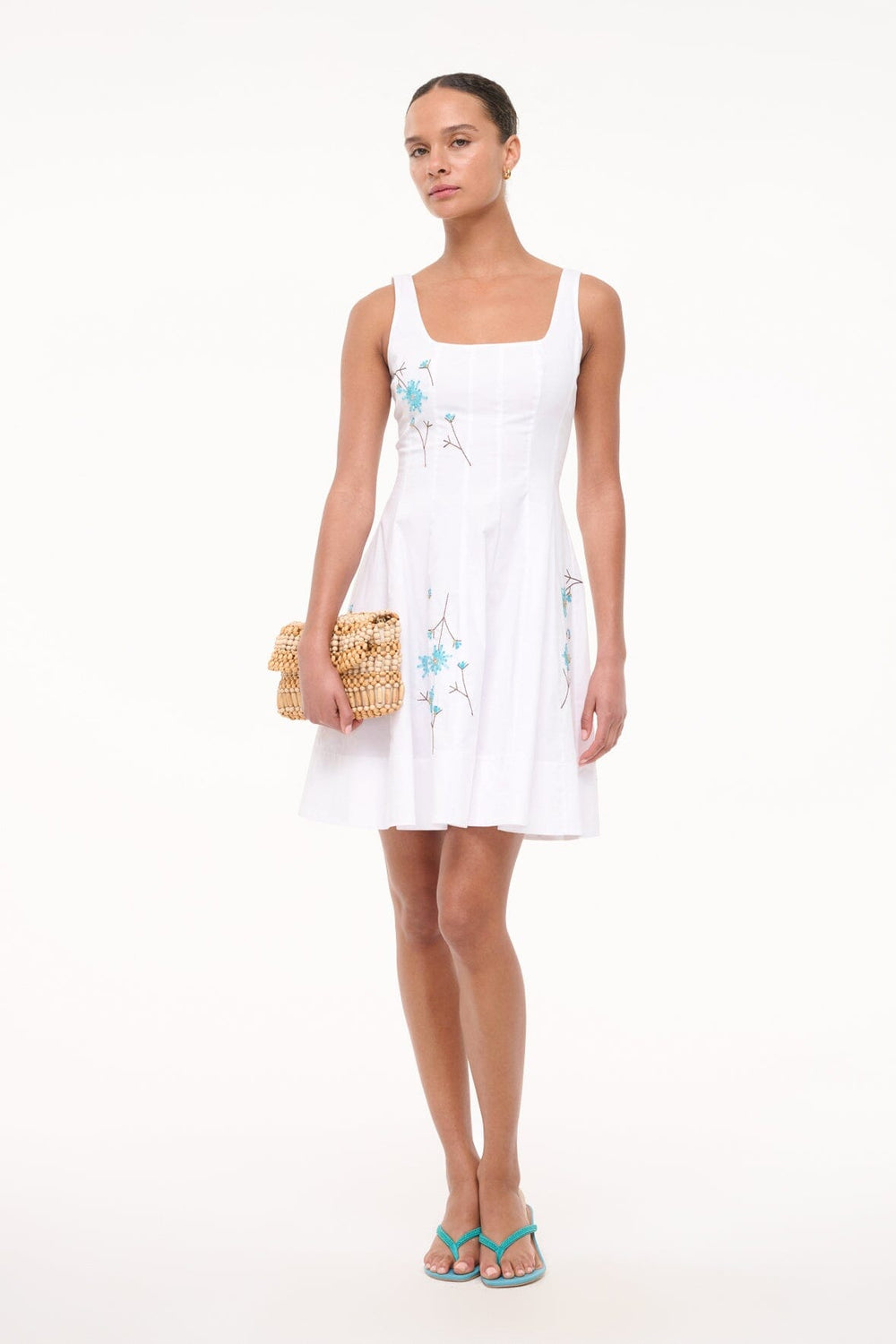 MINI WELLS DRESS DANDELION WHITE - STAUD outlet