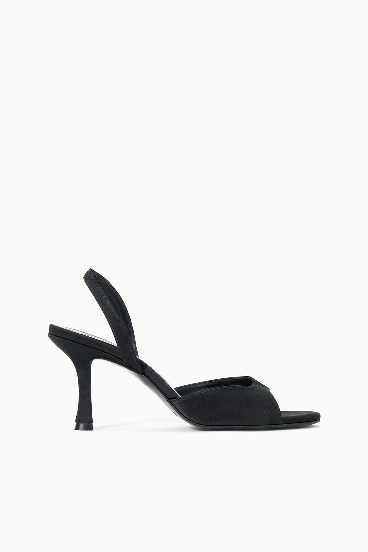 BRIGITTE HEEL BLACK SATIN 2 - STAUD sale