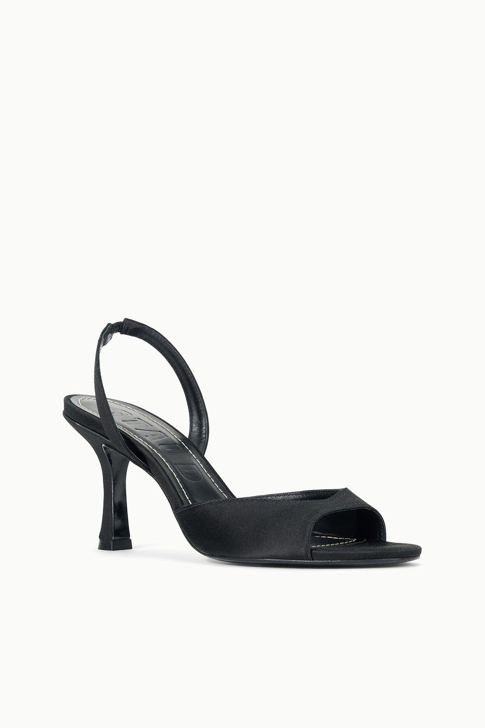 BRIGITTE HEEL BLACK SATIN 2 - STAUD sale
