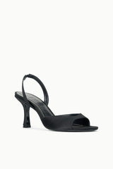 BRIGITTE HEEL BLACK SATIN 2 - STAUD sale