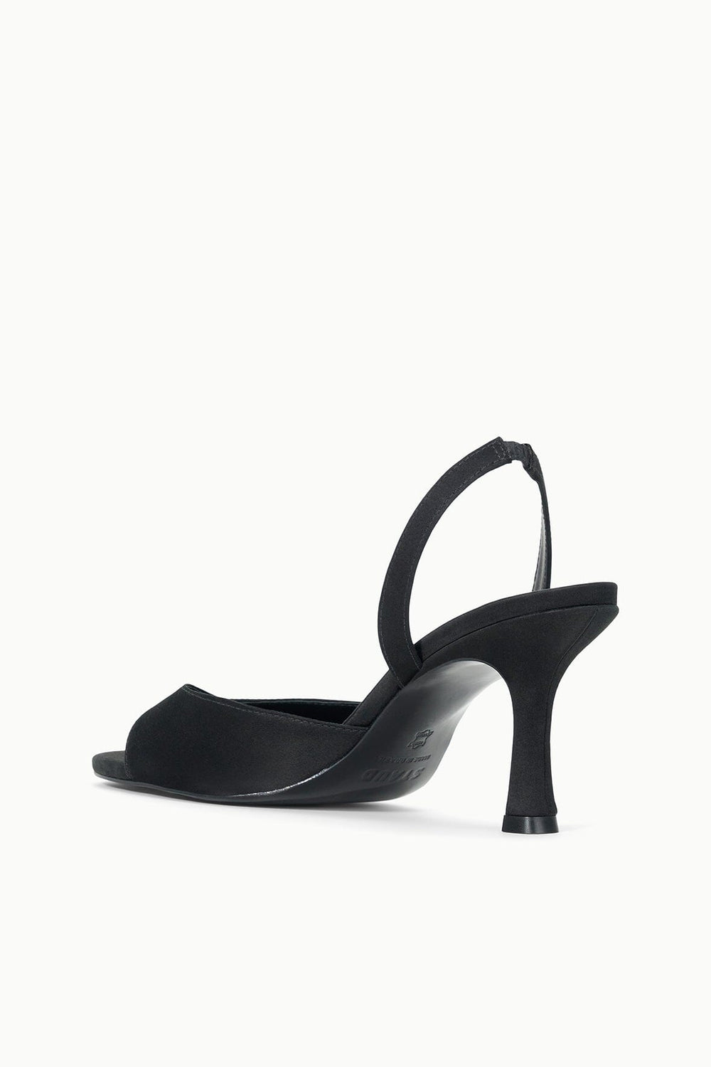 BRIGITTE HEEL BLACK SATIN 2 - STAUD sale