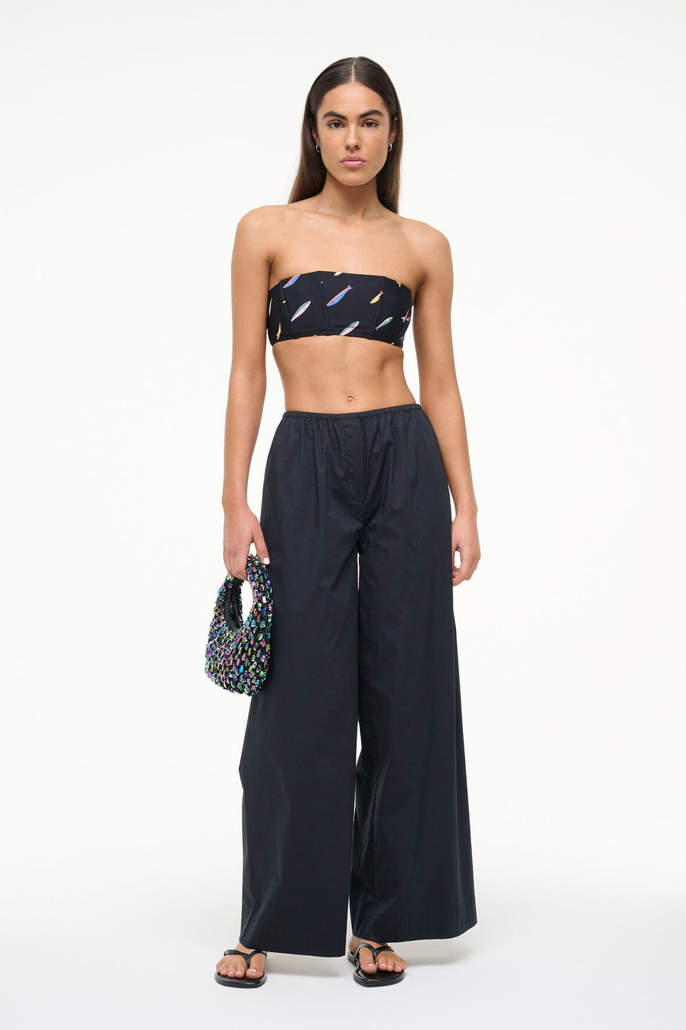 MALA BIKINI TOP POP SARDINES BLACK - STAUD near me