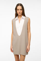 LESLIE MINI DRESS SAND/WHITE - STAUD online