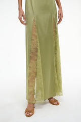 TRINITY SILK DRESS MOSS - STAUD US