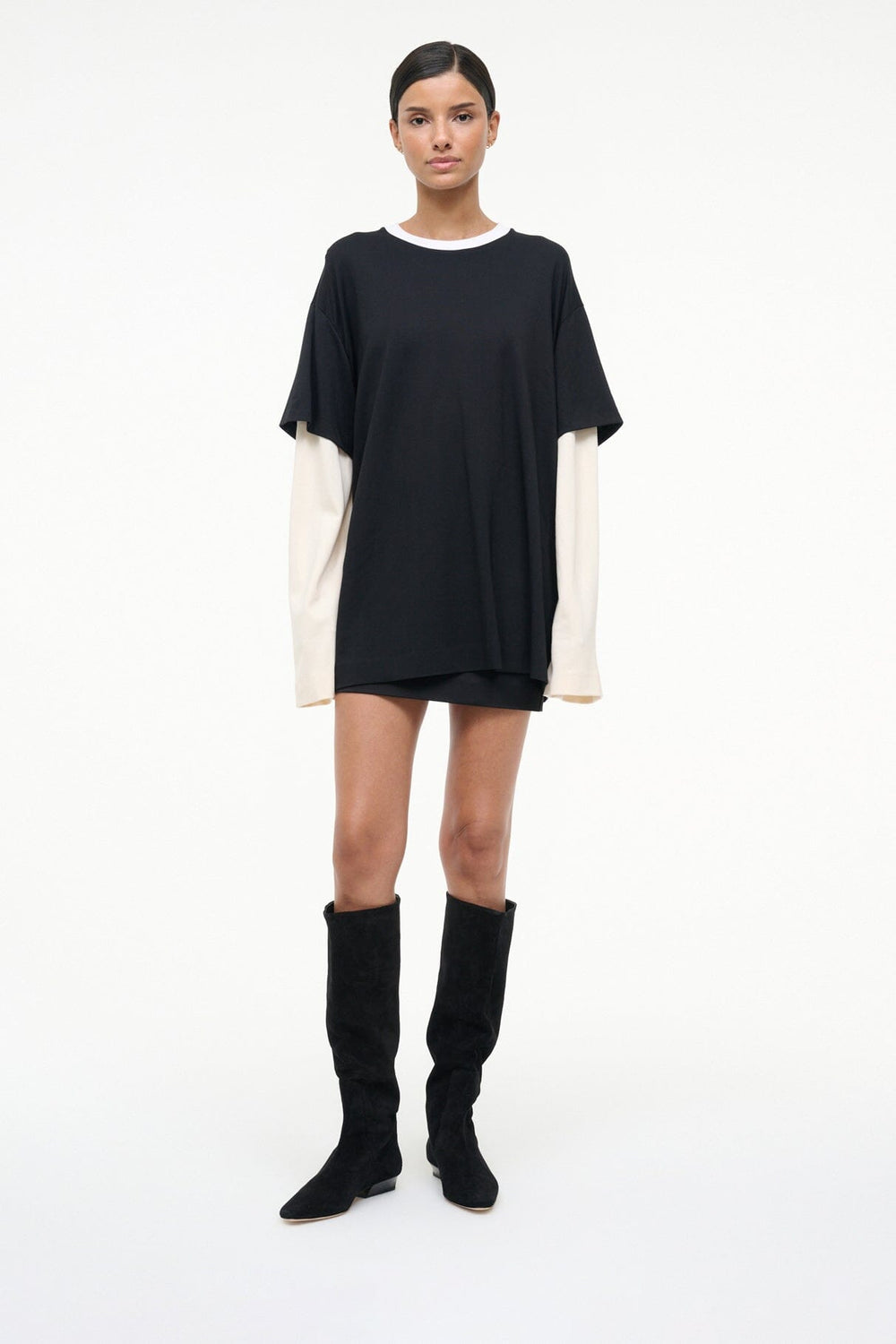 WALLY FLAT BOOT BLACK SUEDE - STAUD outlet