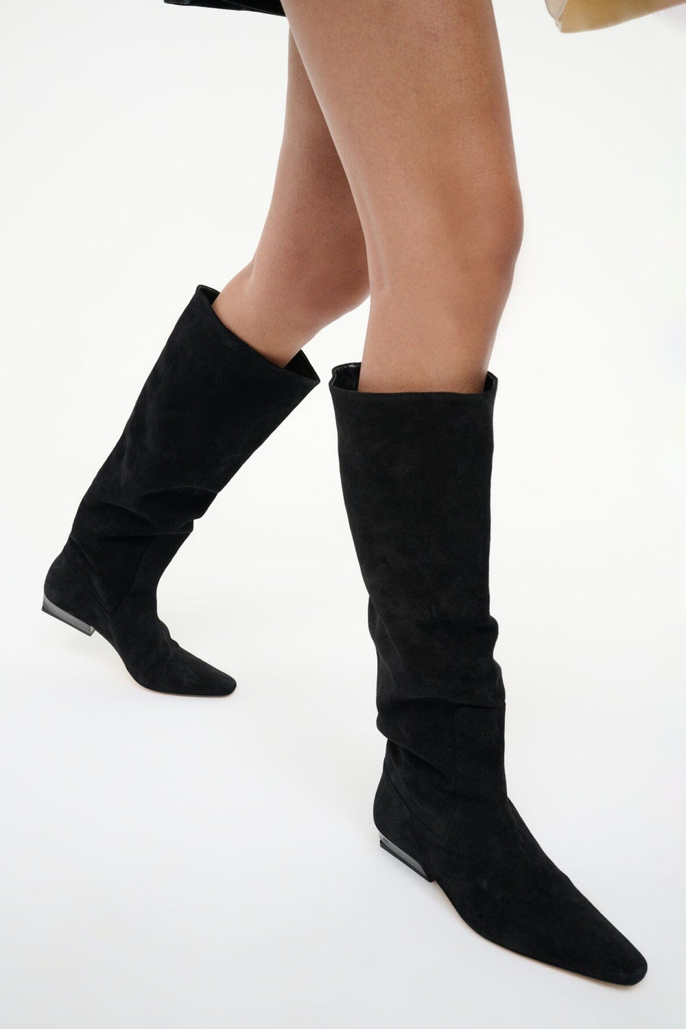 WALLY FLAT BOOT BLACK SUEDE - STAUD outlet