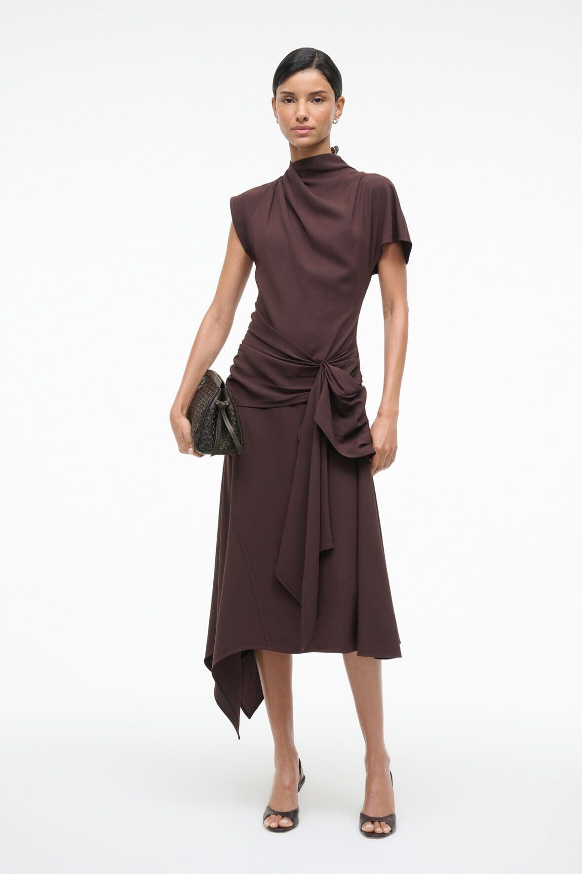 MAUDE SOFT CLUTCH ESPRESSO WOVEN - STAUD near me