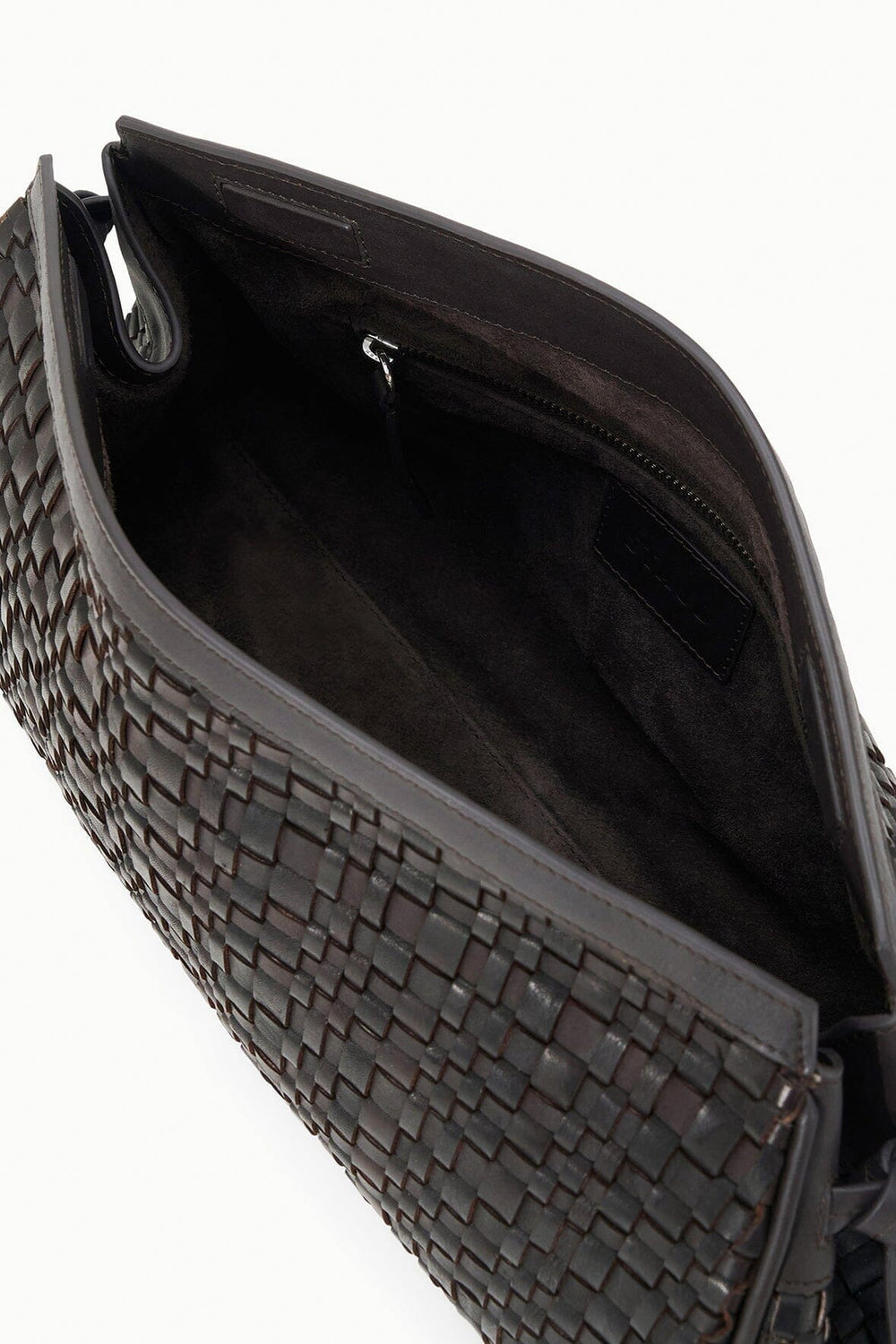MAUDE SOFT CLUTCH ESPRESSO WOVEN - STAUD near me