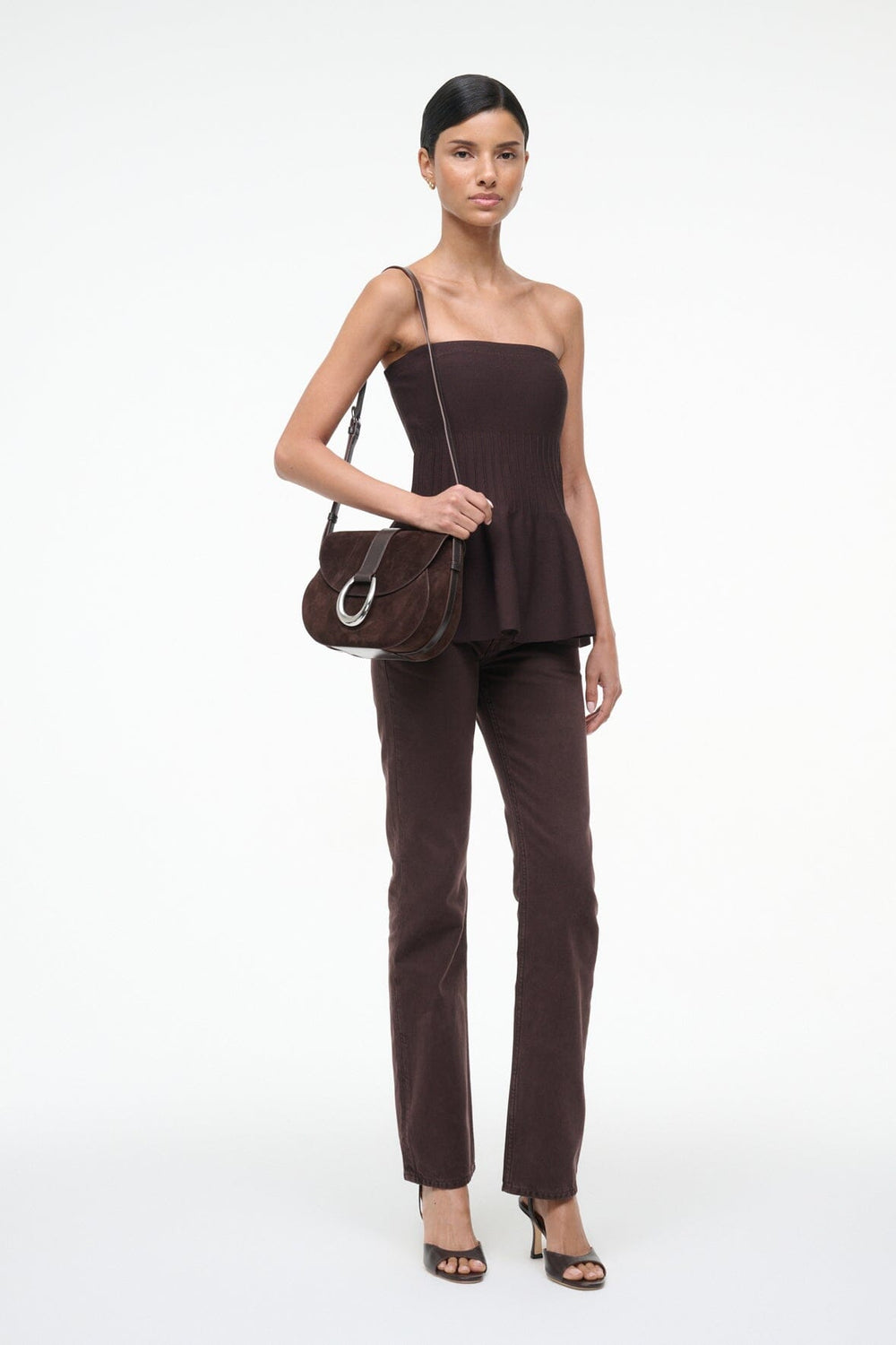 BELLA SADDLE BAG ESPRESSO SUEDE - STAUD near me