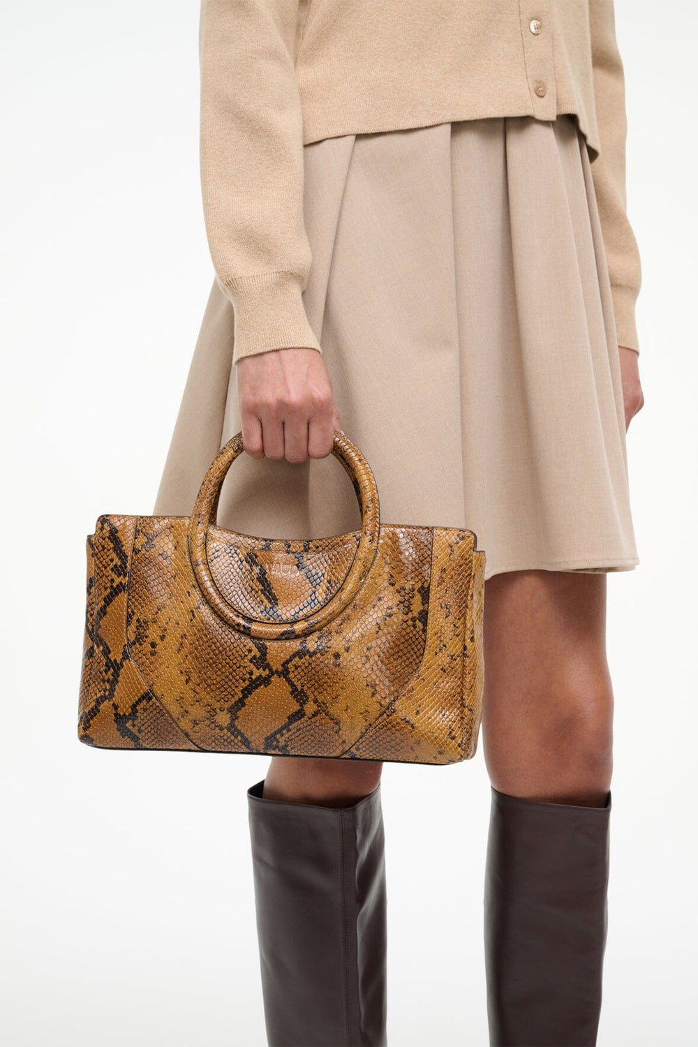 MAUDE MINI SATCHEL BAG SNAKE - STAUD US
