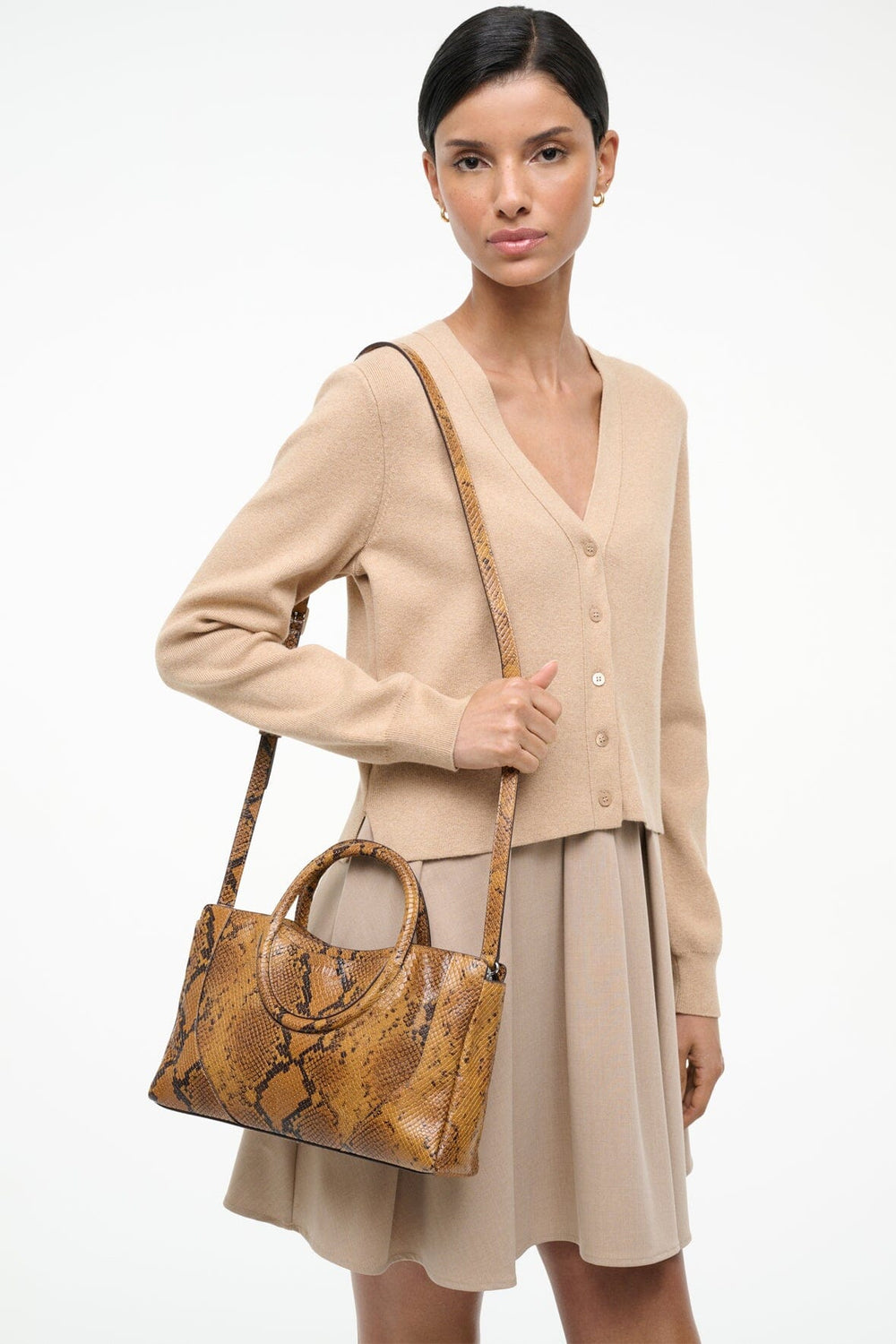 MAUDE MINI SATCHEL BAG SNAKE - STAUD US