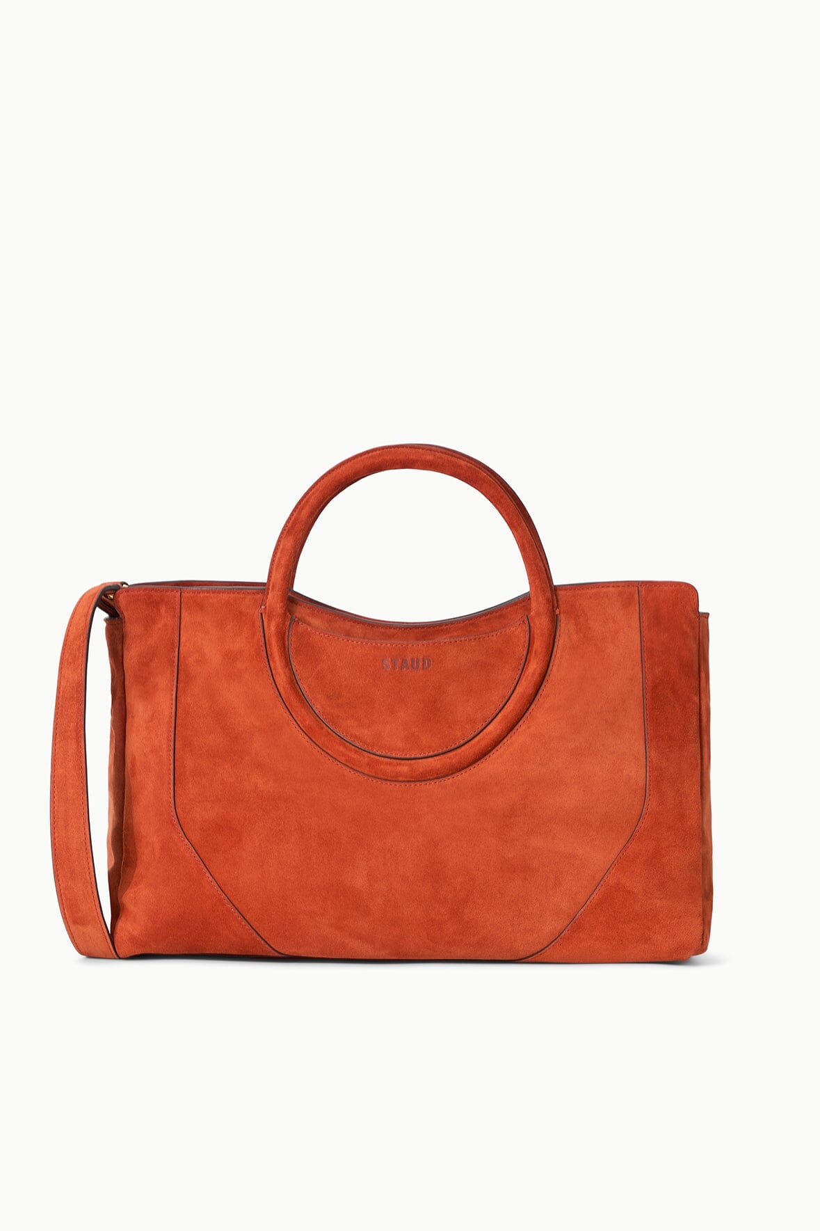 MAUDE SATCHEL AUBURN SUEDE - STAUD sale