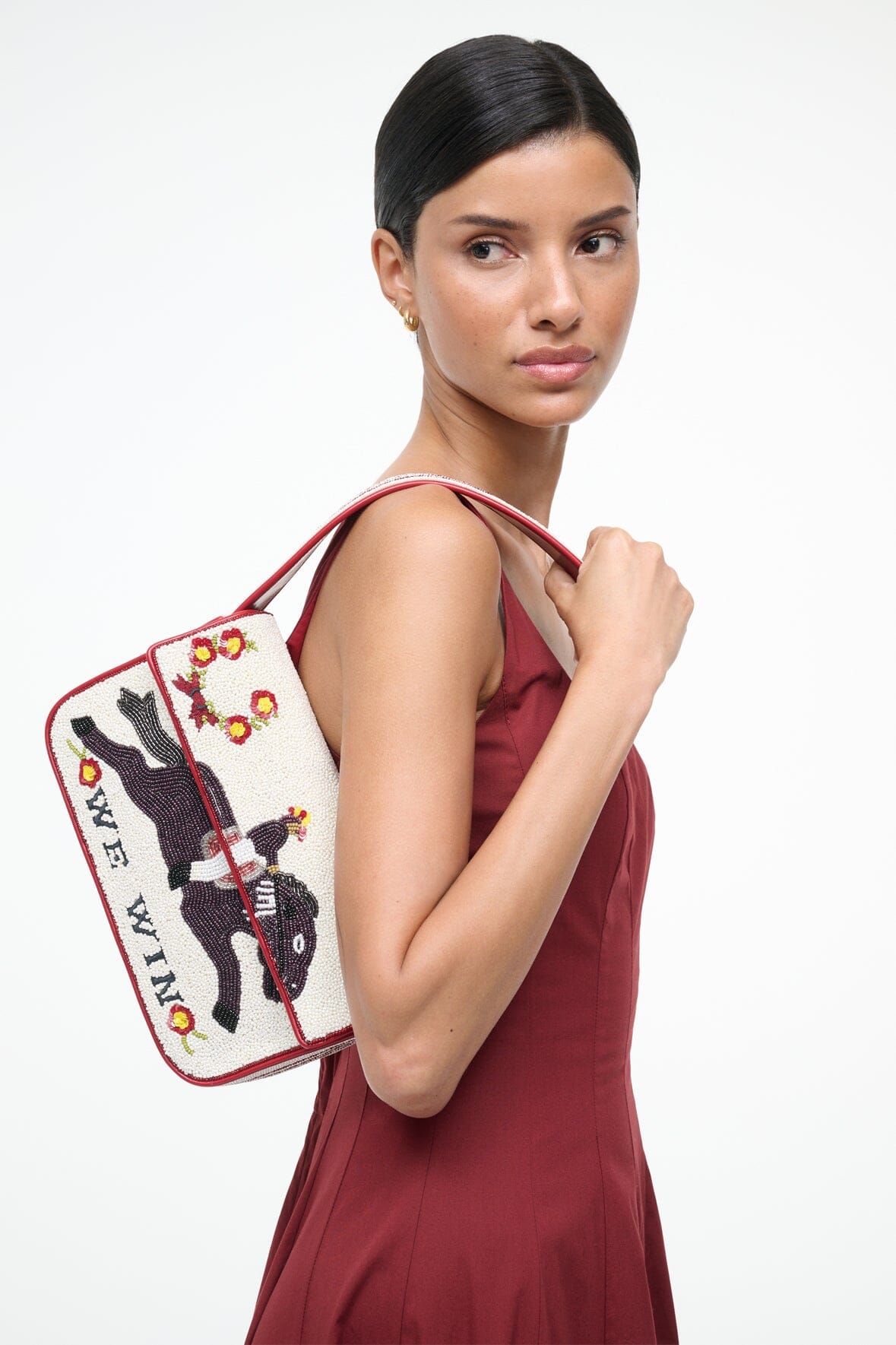 TOMMY BEADED BAG DERBY - STAUD US