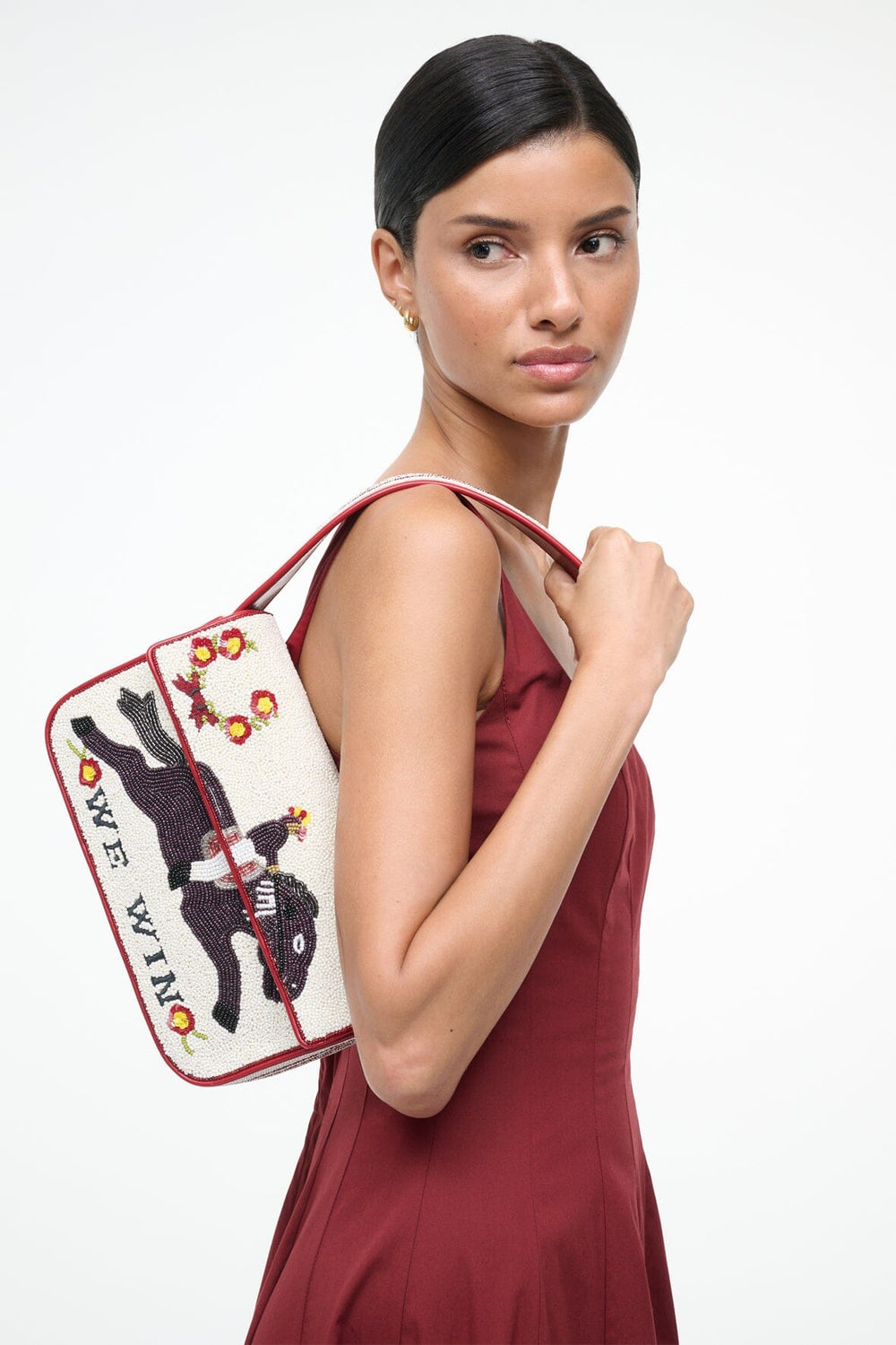 TOMMY BEADED BAG DERBY - STAUD US