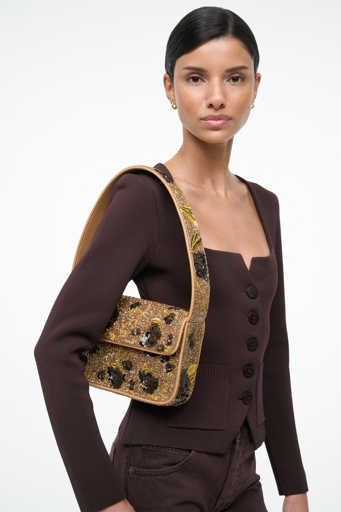 TOMMY BEADED BAG VINTAGE FLORAL - STAUD sale