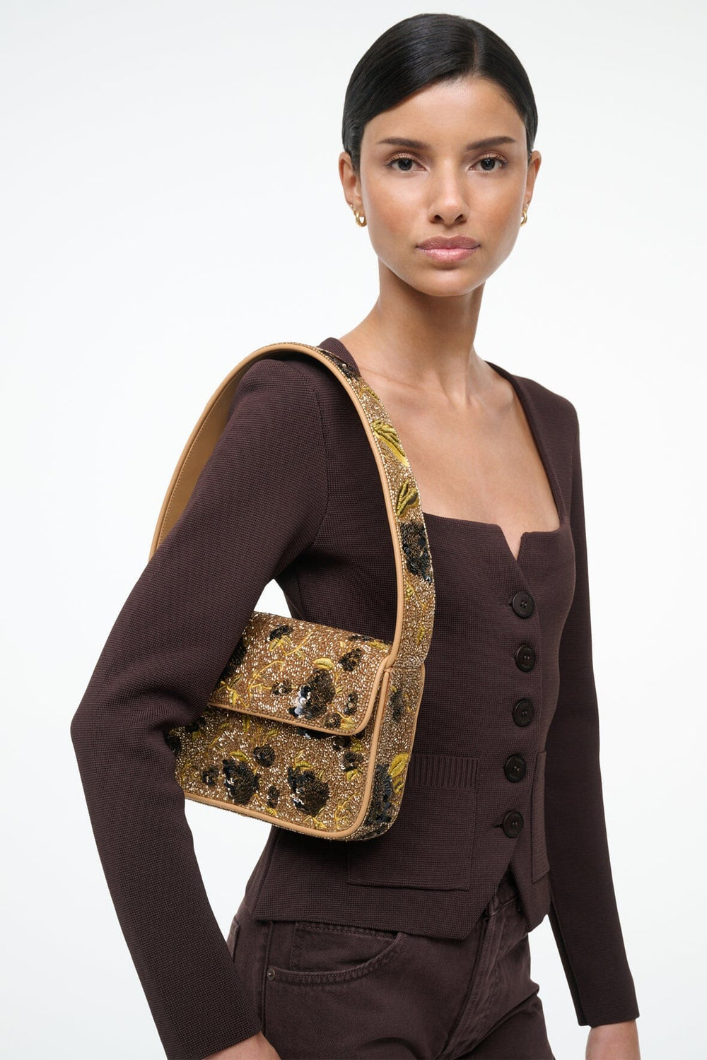 TOMMY BEADED BAG VINTAGE FLORAL - STAUD sale
