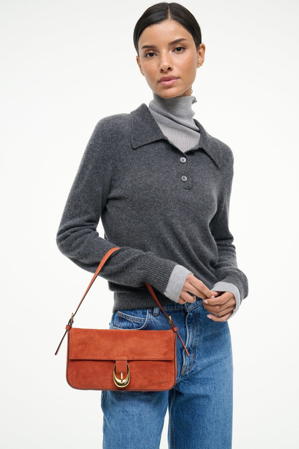 HARLOW BAG AUBURN SUEDE - STAUD outlet