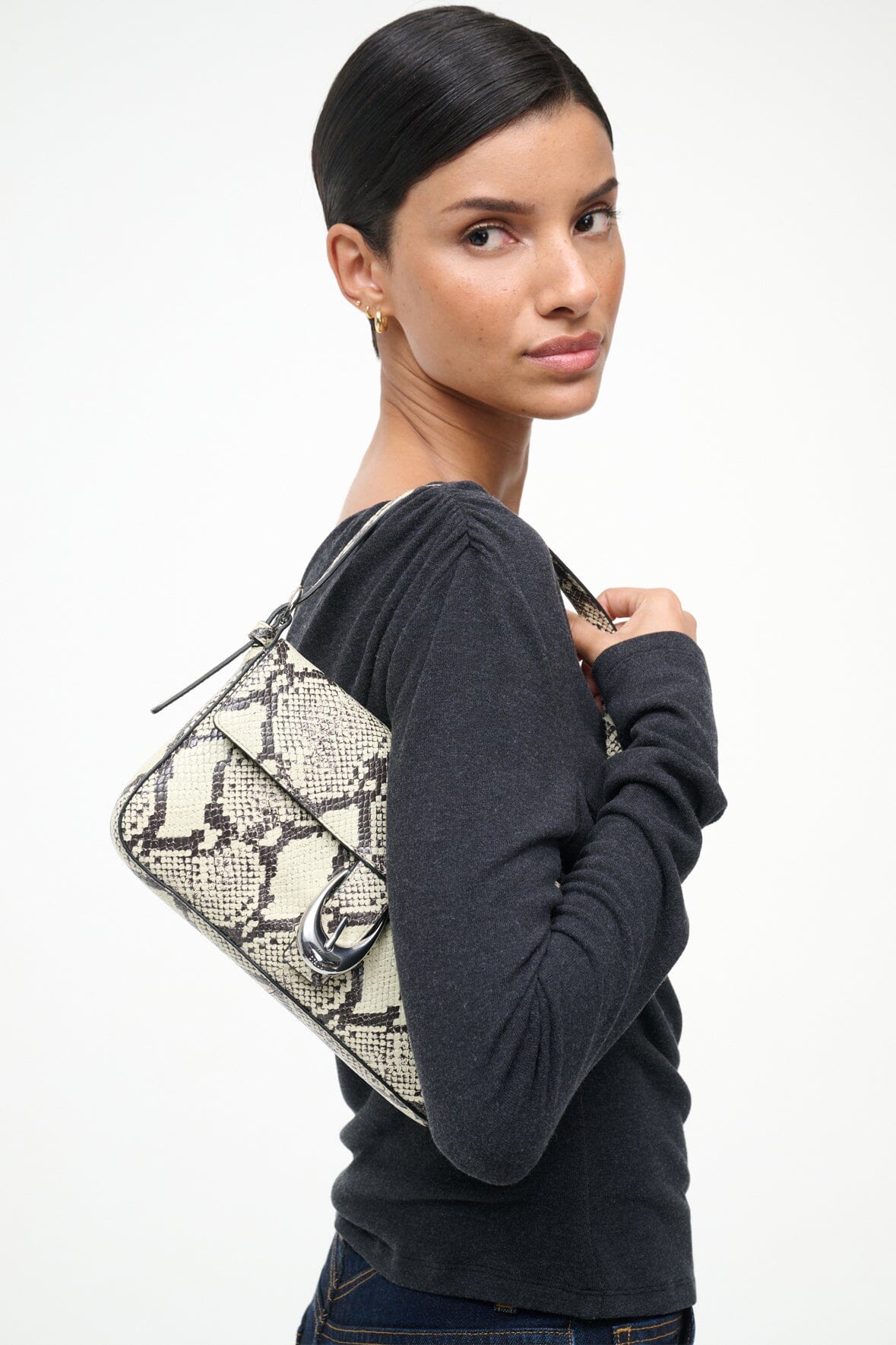 HARLOW BAG WHITE SNAKE - STAUD near me
