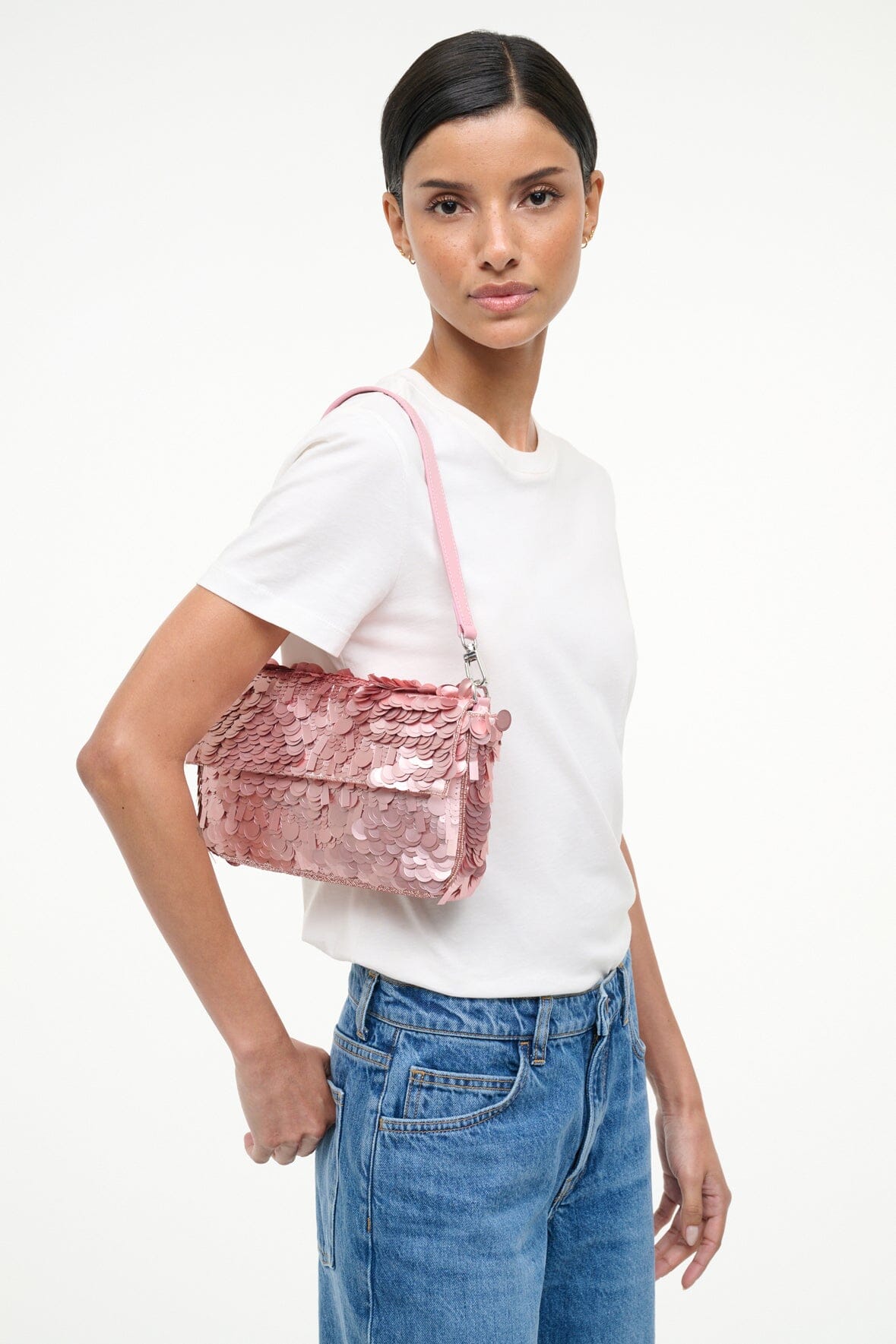 TIMMY SHOULDER BAG CHERRY BLOSSOM - STAUD sale