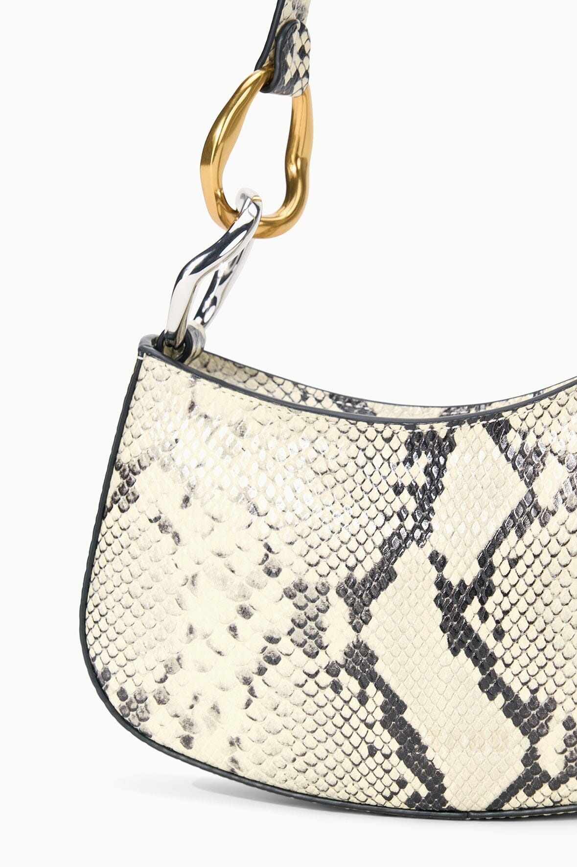OLLIE BAG WHITE SNAKE - STAUD sale