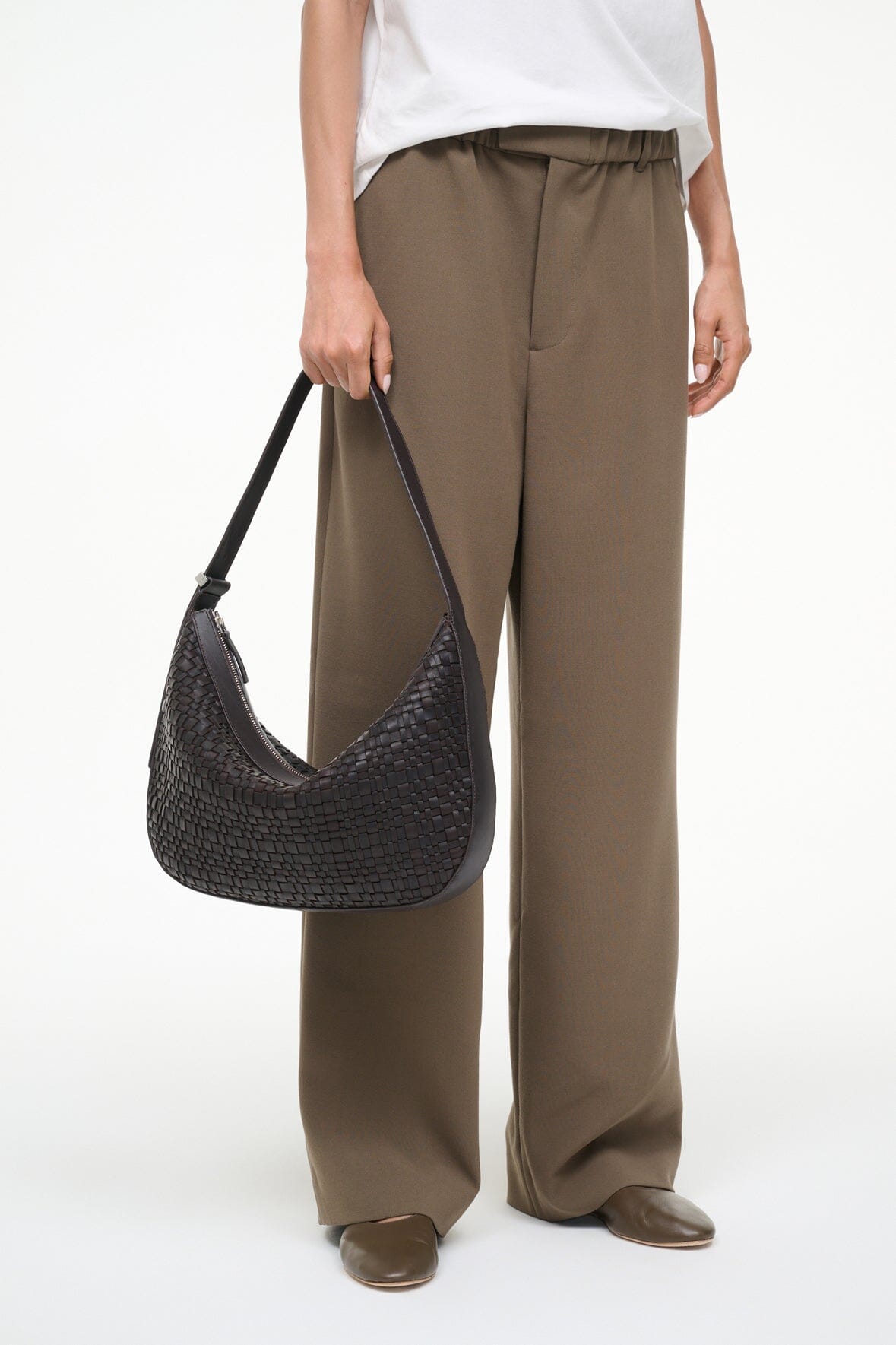 LARGE DEMY SHOULDER BAG ESPRESSO WOVEN - STAUD near me
