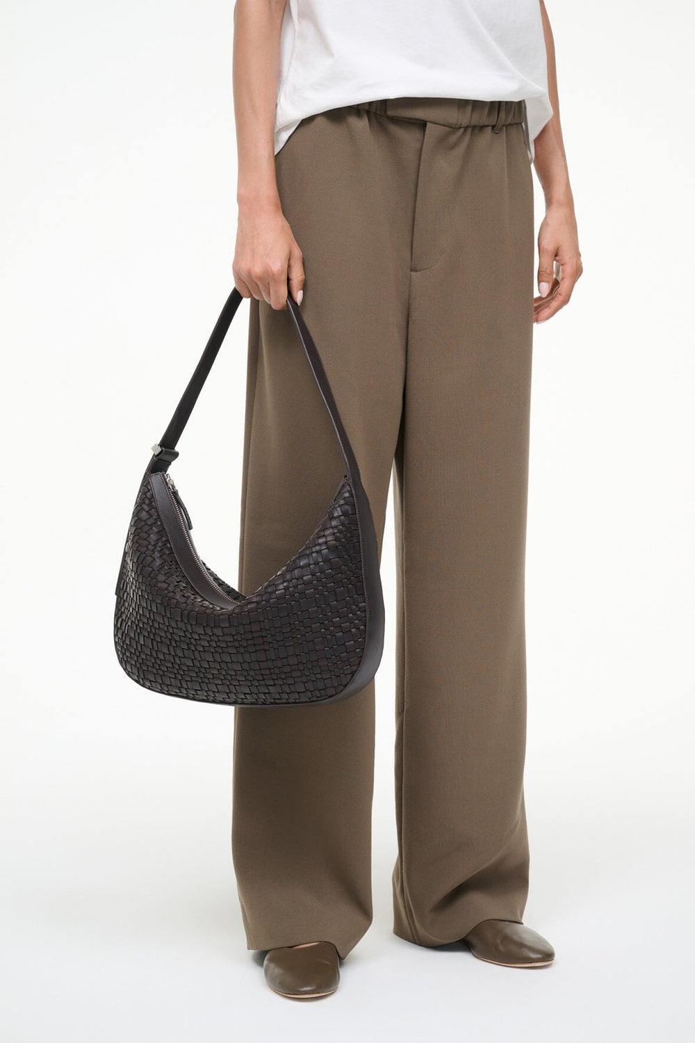 LARGE DEMY SHOULDER BAG ESPRESSO WOVEN - STAUD near me