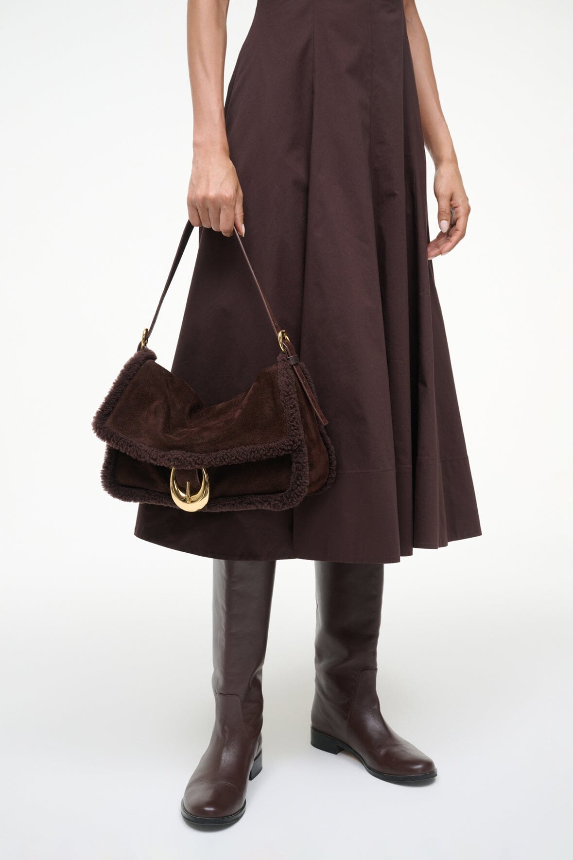 HARLOW MEDIUM BAG ESPRESSO - STAUD for sale