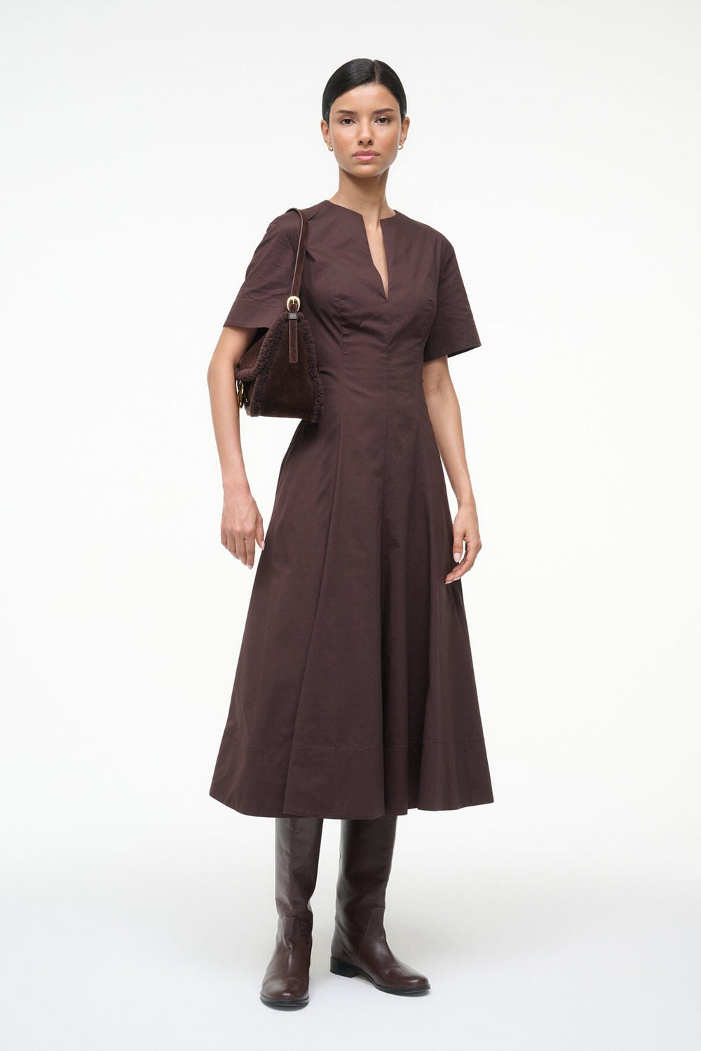 HARLOW MEDIUM BAG ESPRESSO - STAUD for sale