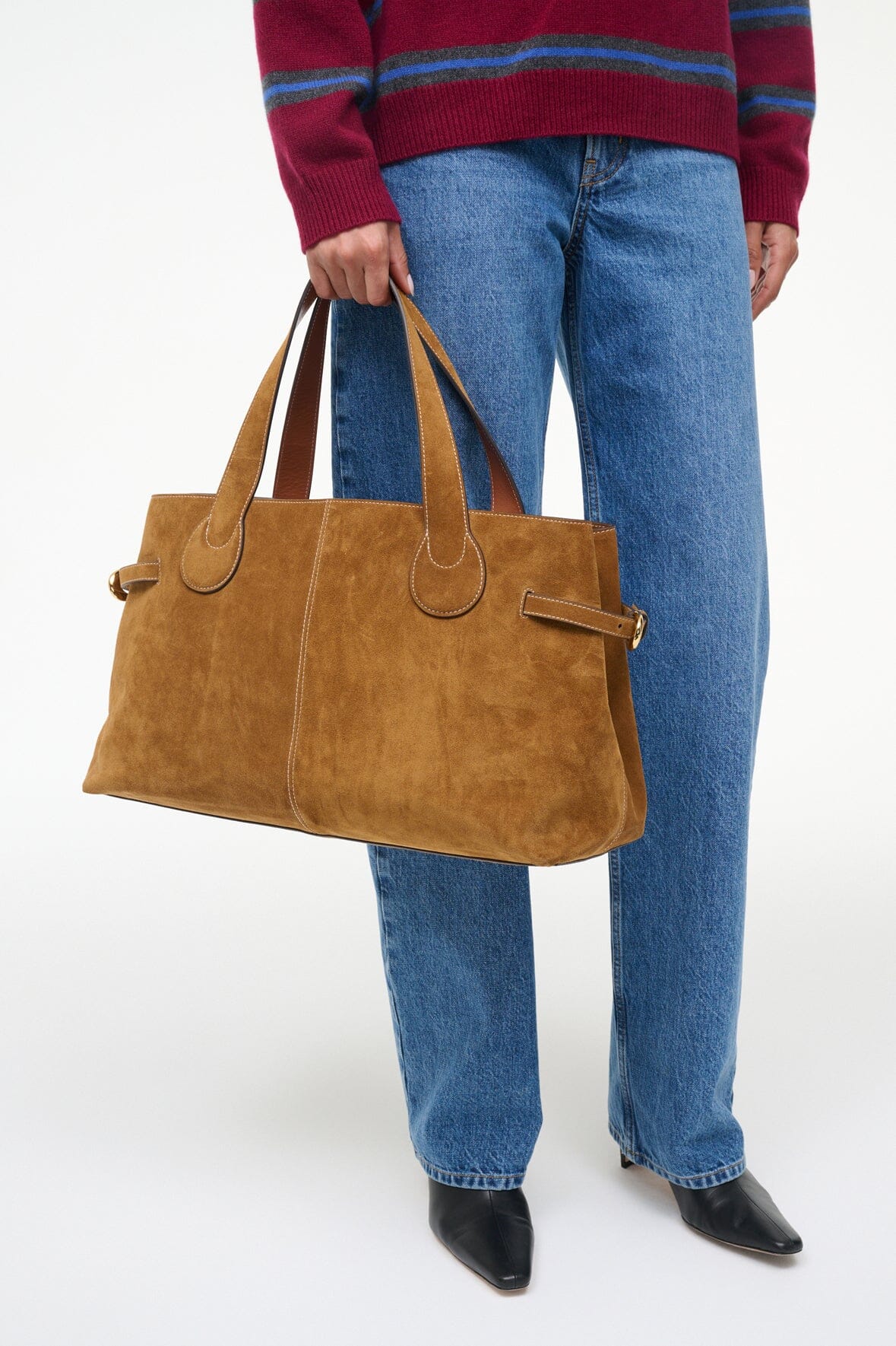 PIPER TOTE TAN SUEDE - STAUD sale