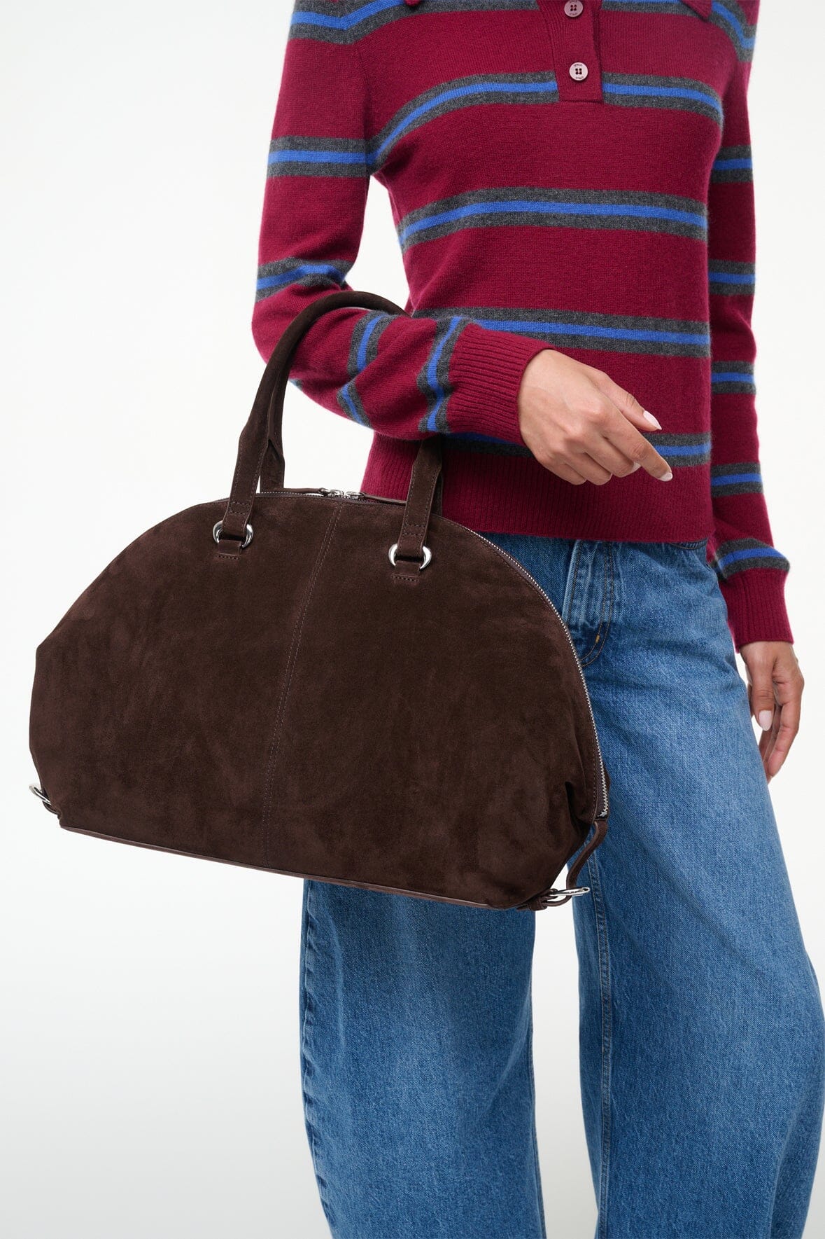 HESTER SATCHEL ESPRESSO SUEDE - STAUD online
