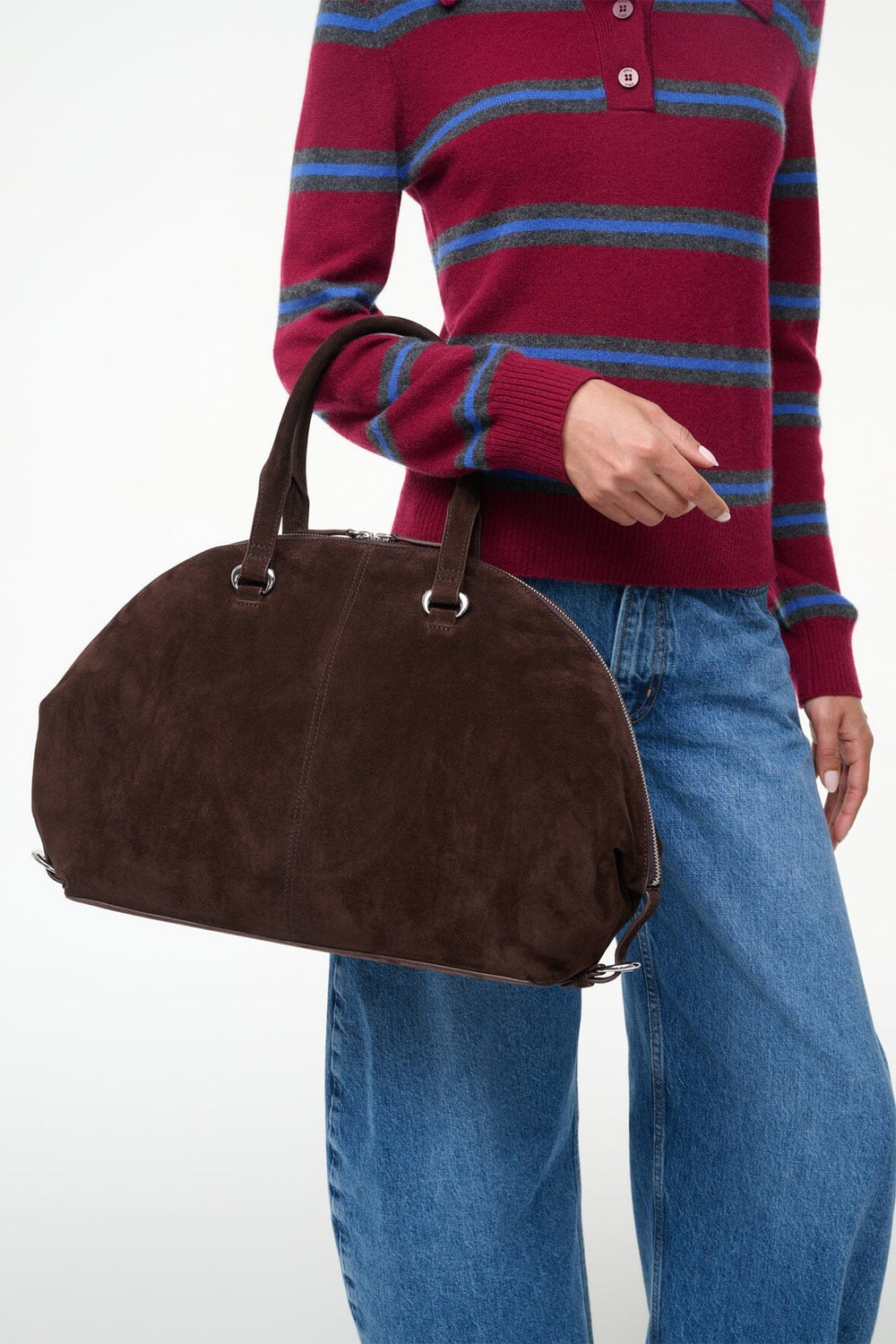 HESTER SATCHEL ESPRESSO SUEDE - STAUD online