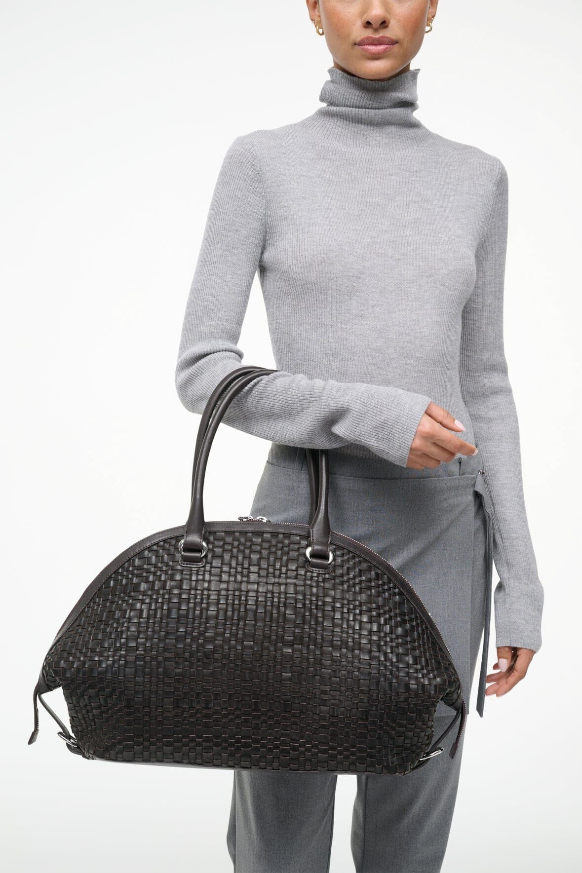 HESTER SATCHEL ESPRESSO WOVEN - STAUD outlet