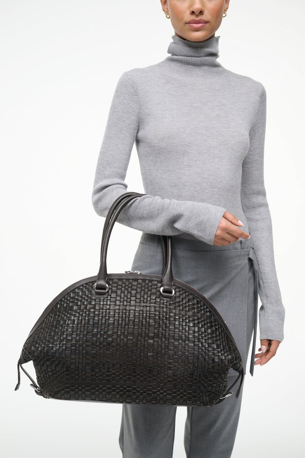 HESTER SATCHEL ESPRESSO WOVEN - STAUD outlet