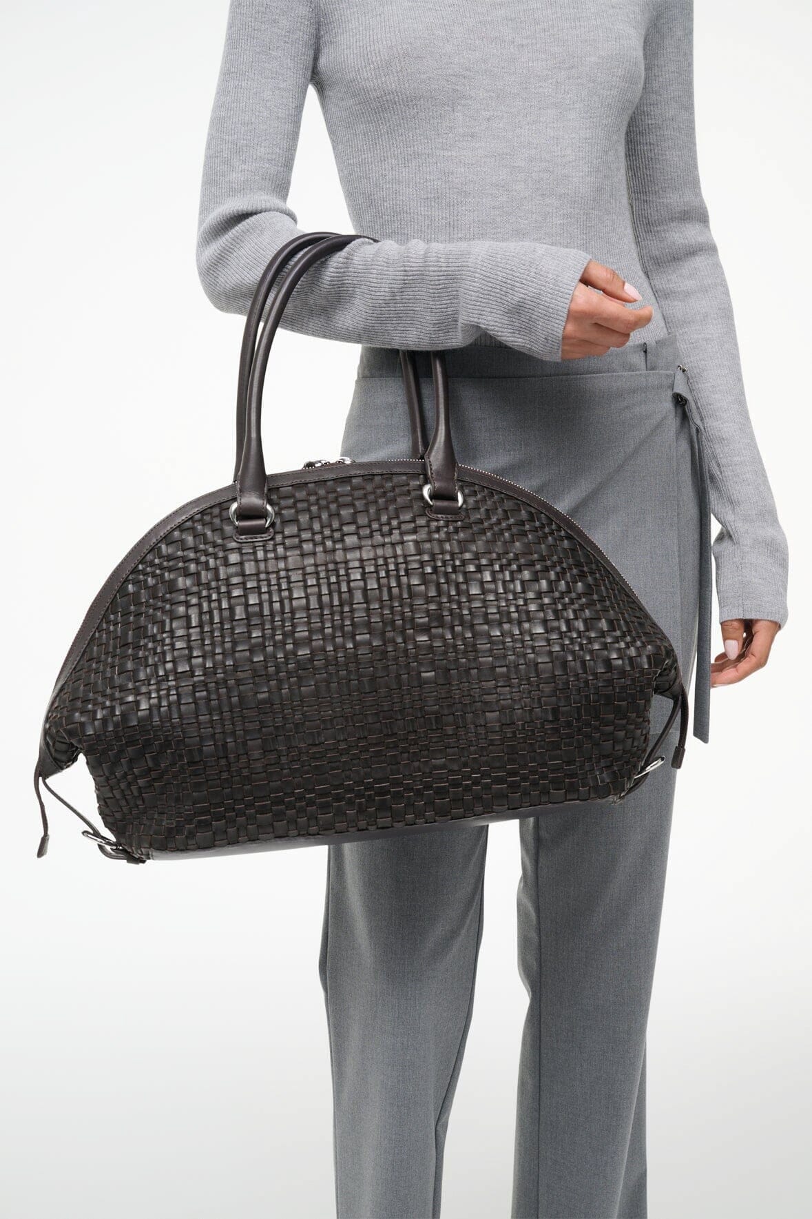 HESTER SATCHEL ESPRESSO WOVEN - STAUD outlet