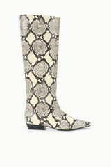 WALLY FLAT BOOT WHITE SNAKE - STAUD US
