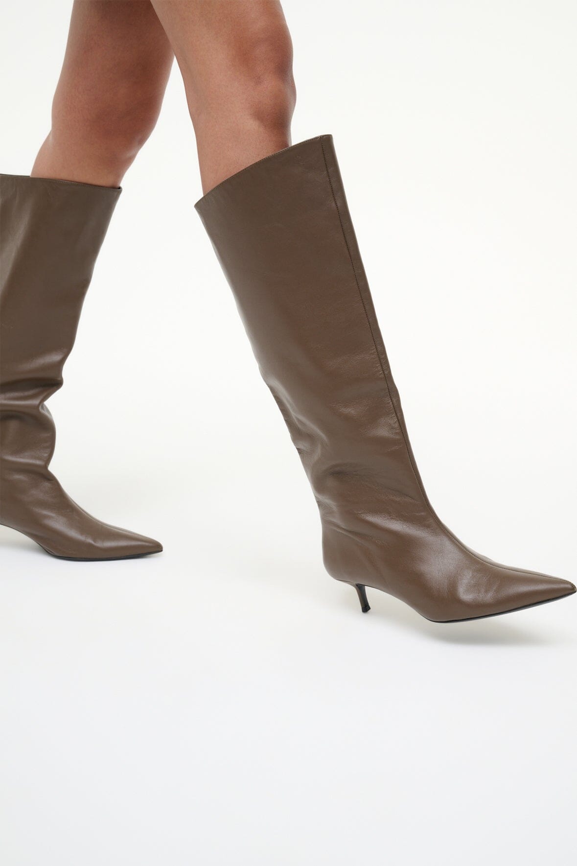 SEBASTIAN KITTEN HEEL BOOT TRUFFLE - STAUD for sale